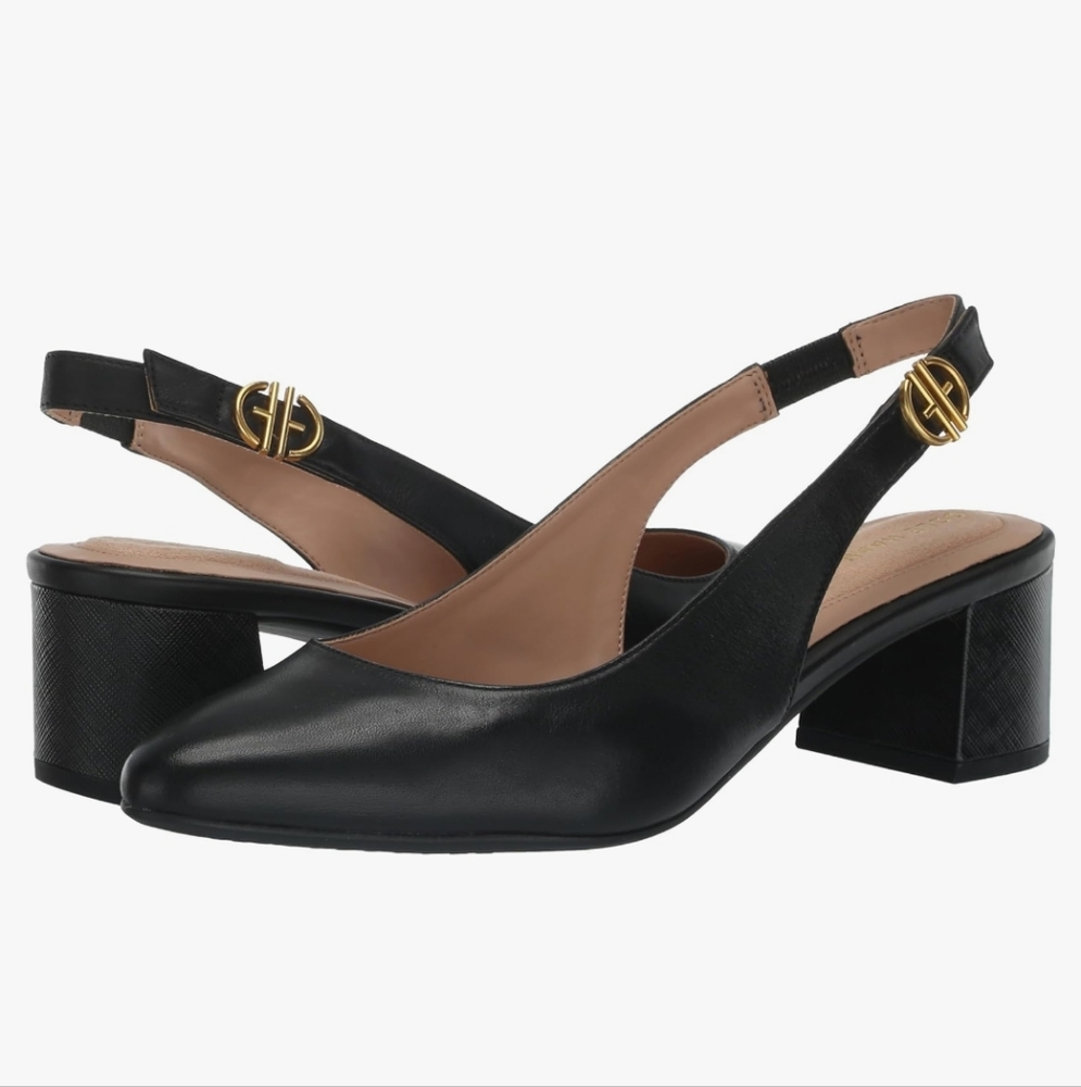 Cole Haan Elegant Black Slingback Heels Size 9